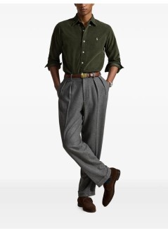 polo ralph lauren camiseria hombre cubdppcs-long sleeve-sport shirt - 710853123502 company olive w khaki pp