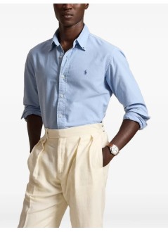 polo ralph lauren camiseria hombre cubdppcs-long sleeve-sport shirt - 710805564528 chambray blue