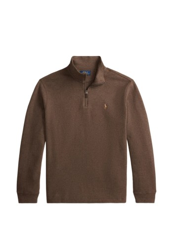 polo ralph lauren sudadera hombre knit-half zip-pullover - 710p07411508 nutmeg brown heather