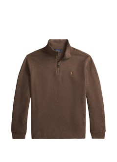 polo ralph lauren sudadera hombre knit-half zip-pullover - 710p07411508 nutmeg brown heather
