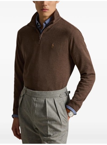 polo ralph lauren sudadera hombre knit-half zip-pullover - 710p07411508 nutmeg brown heather 2