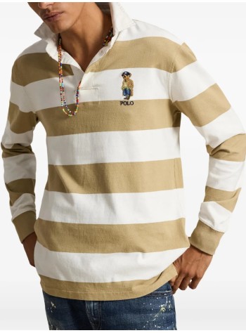 polo ralph lauren polo hombre knit-rugby-pullover - 710b27062001 rl khki trphy crm hrtg br 2