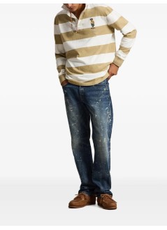 polo ralph lauren polo hombre knit-rugby-pullover - 710b27062001 rl khki trphy crm hrtg br