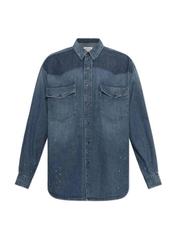 maison margiela camiseria hombre bicolor denim shirt - s50dt0084m30021 964