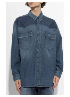 maison margiela camiseria hombre bicolor denim shirt - s50dt0084m30021 964