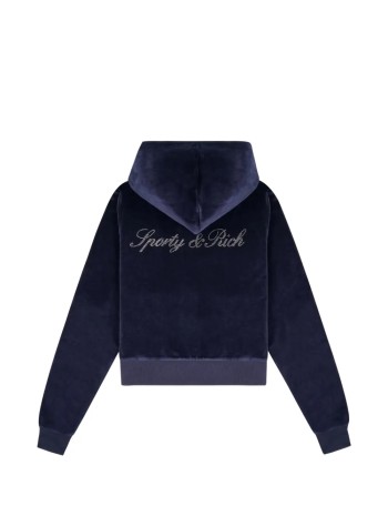 sporty & rich sudadera mujer signature logo krystal zip hoodie - ca04473326bl106 3902 2