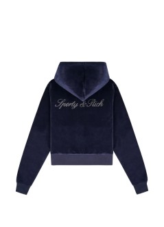 sporty & rich sudadera mujer signature logo krystal zip hoodie - ca04473326bl106 3902