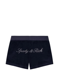 sporty & rich pantalon corto mujer signature logo krystal short - sh05773326bl106 3902