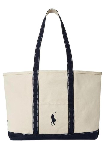 polo ralph lauren tote hombre pp icn tte m-tote-medium - 405p02124001 cream navy