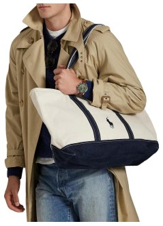 polo ralph lauren tote manpp icn tte m-tote-medium - 405p02124001 cream navy