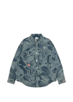 aape by a bathing ape camiseria hombre aape  main long sleeve shirt - aapstm8564xxqblr blr