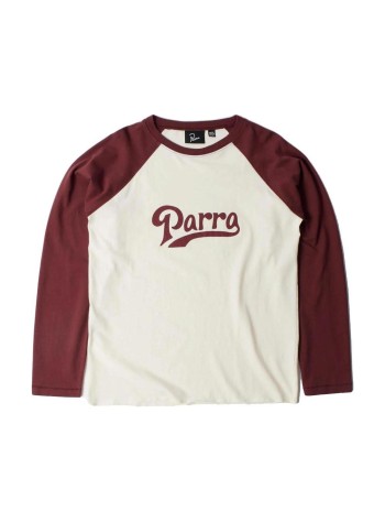 by parra camiseta hombre baller of the based raglan long sleeve t-shirt - 56125 dark red