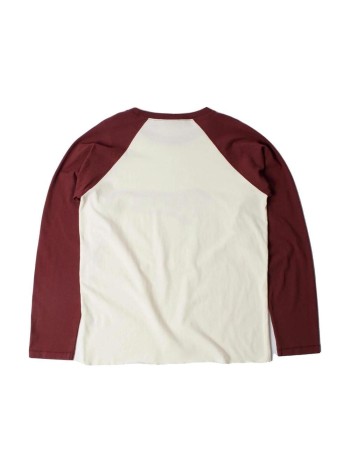 by parra camiseta hombre baller of the based raglan long sleeve t-shirt - 56125 dark red 2