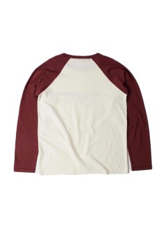by parra camiseta hombre baller of the based raglan long sleeve t-shirt - 56125 dark red