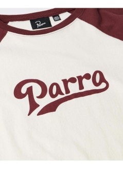 by parra camiseta hombre baller of the based raglan long sleeve t-shirt - 56125 dark red