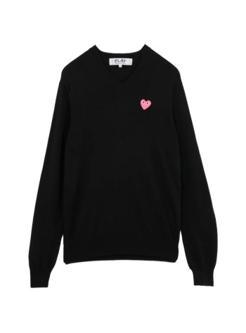 comme des garçons play sudadera hombre sweater pink emblem - axn097051 black
