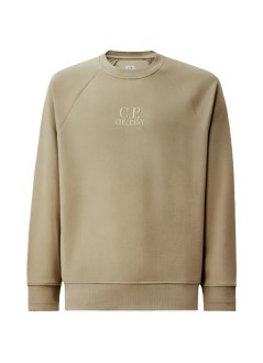 c.p.company sweater mandiagonal raised fleece crewneck logo sweatshirt - 21cmss025a005086w 356