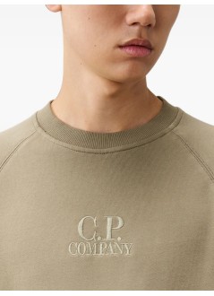 c.p.company sweater mandiagonal raised fleece crewneck logo sweatshirt - 21cmss025a005086w 356