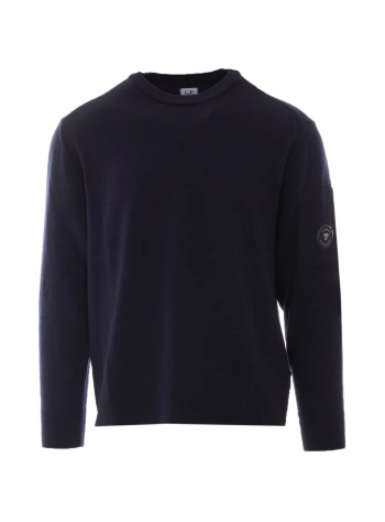 c.p.company sweater manextrafine merino wool lens crewneck sweater - 21cmkn069a005528a 888