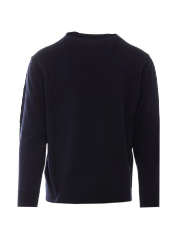 c.p.company sweater manextrafine merino wool lens crewneck sweater - 21cmkn069a005528a 888 2