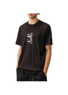 c.p.company t-shirt man30/1 jersey short sleeve vertical logo t-shirt - 21cmts134a005100w 985