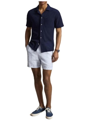 polo ralph lauren short pant manclassic fit linnen short - 710b19634004 6771a cabana blue white 2