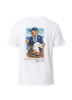 polo ralph lauren t-shirt mancustom slim fit polo bear t-shirt - 710b21952001 newport bear white