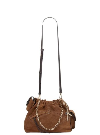 ba&sh handbag mujer bag s suede mini june tote multipockets - 2h26mjtp marron