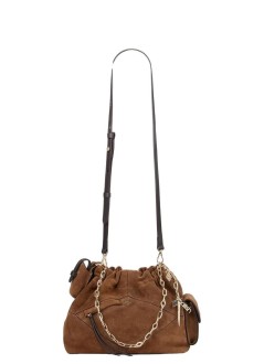 ba&sh handbag mujer bag s suede mini june tote multipockets - 2h26mjtp marron