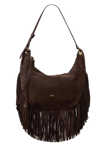 ba&sh handbag mujer bag m suede swing fringes - 2h26hbms choco
