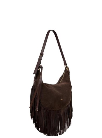 ba&sh handbag mujer bag m suede swing fringes - 2h26hbms choco 2