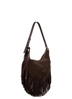 ba&sh handbag mujer bag m suede swing fringes - 2h26hbms choco