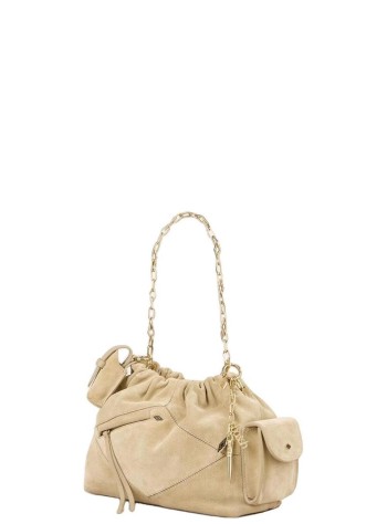 ba&sh handbag mujer bag s suede mini june tote multipockets - 2h26mjtp beige 2