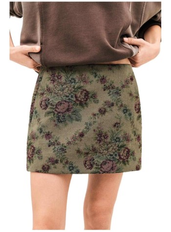 ba&sh falda mujer skirt rhea - 1h26rhea kaki 2