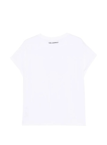 karl lagerfeld top womanrhinestone logo tshirt - b4w17048 100 2