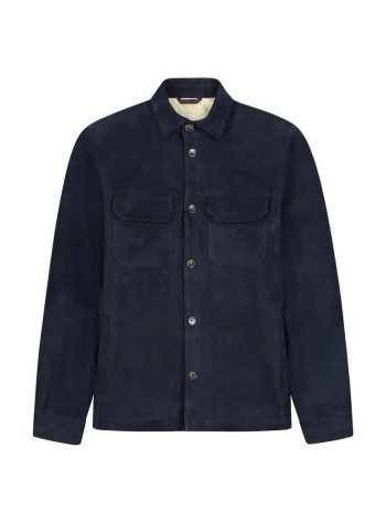 aurélien outerwear mansuede overshirt - 60241104010000 navy