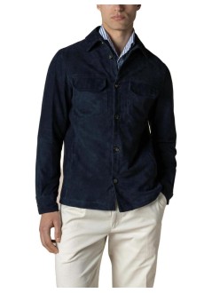 aurélien outerwear mansuede overshirt - 60241104010000 navy