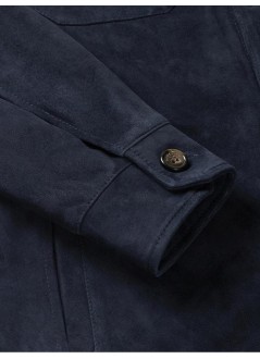 aurélien outerwear mansuede overshirt - 60241104010000 navy
