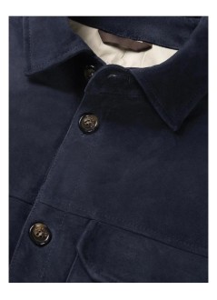 aurélien outerwear mansuede overshirt - 60241104010000 navy
