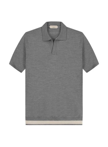 aurélien polo manbuttonless polo - 40230802140003 dark grey