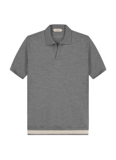 aurélien polo manbuttonless polo - 40230802140003 dark grey