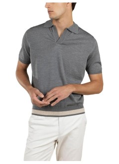 aurélien polo manbuttonless polo - 40230802140003 dark grey