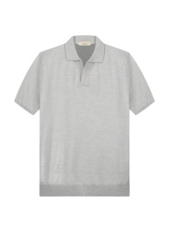 aurélien polo manbuttonless polo - 40230802140003 greige