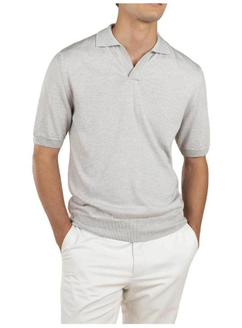 aurélien polo manbuttonless polo - 40230802140003 greige 2
