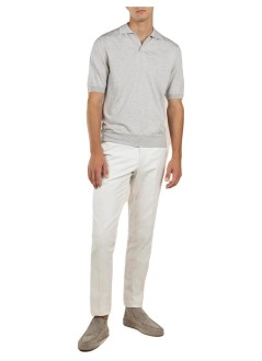 aurélien polo manbuttonless polo - 40230802140003 greige