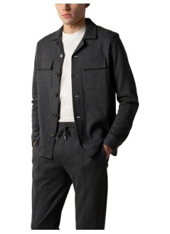aurélien outerwear manleisure cotton overshirt - 40250902160001 dark grey