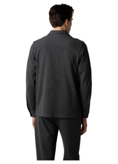 aurélien outerwear manleisure cotton overshirt - 40250902160001 dark grey