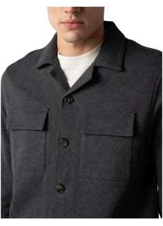 aurélien outerwear manleisure cotton overshirt - 40250902160001 dark grey
