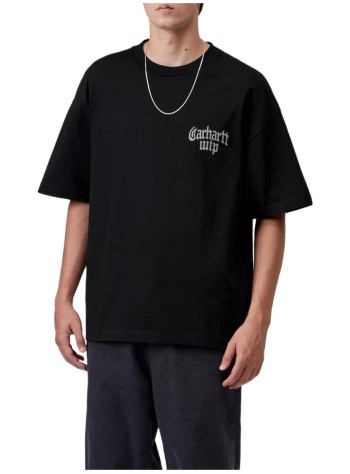 carhartt t-shirt mans/s blackletter t-shirt - i037245 89xx 2