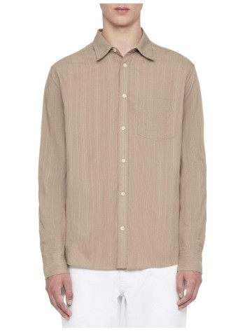 all saints shirt manbellas ls shirt - m011sf golden brown 2